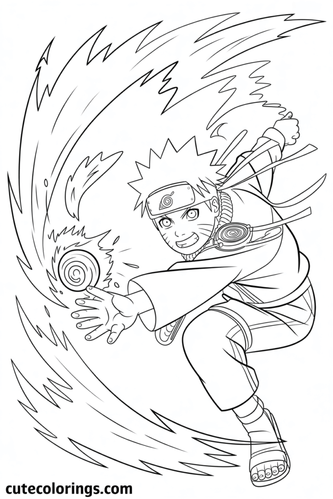 Naruto Rasengan Attack Action Coloring