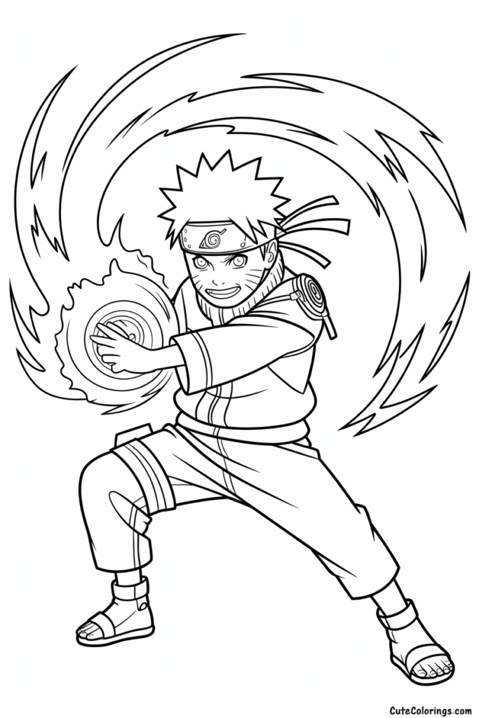 Naruto Rasengan Spiral Power Coloring
