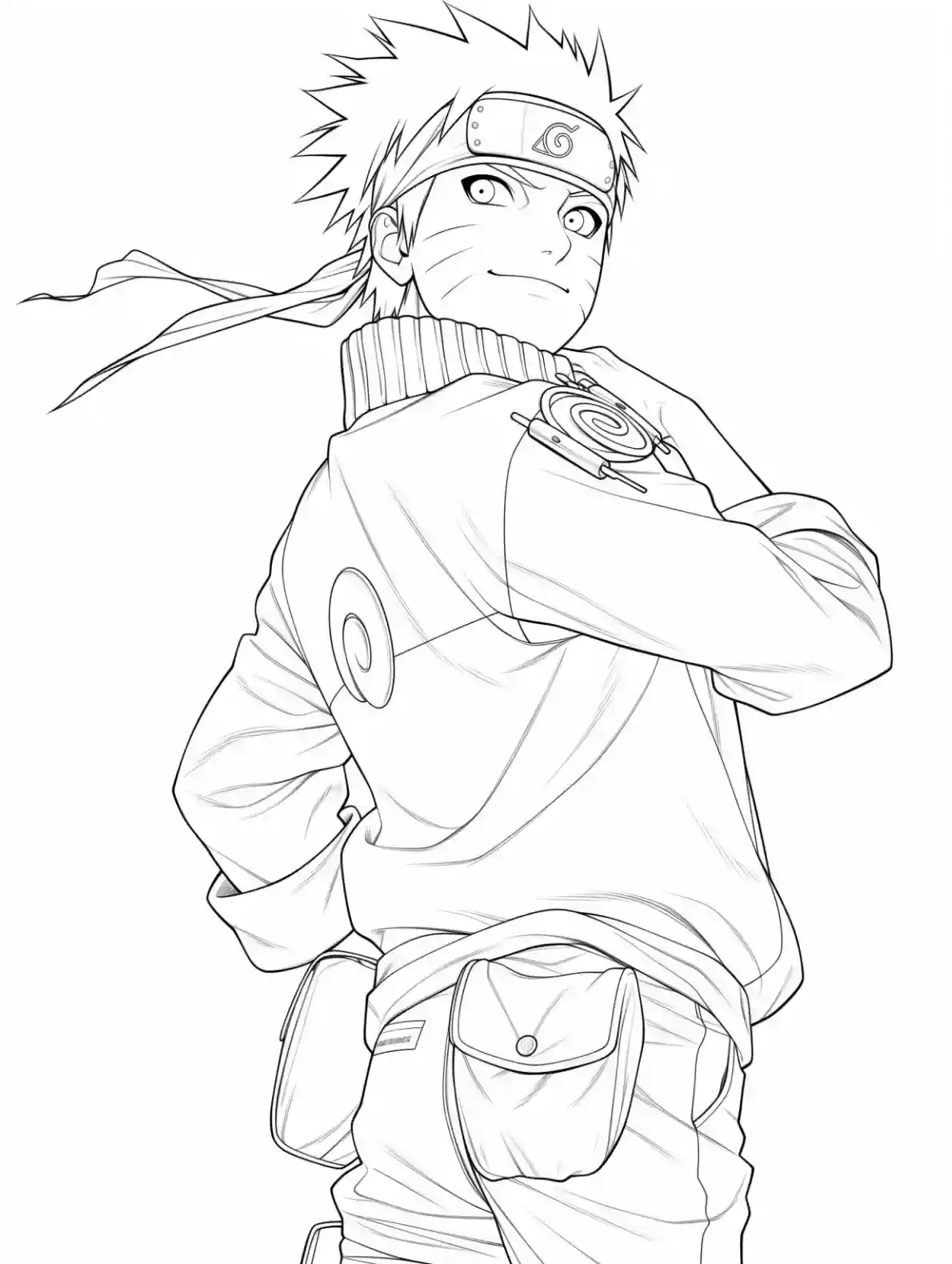 Naruto Running Pose Coloring Page