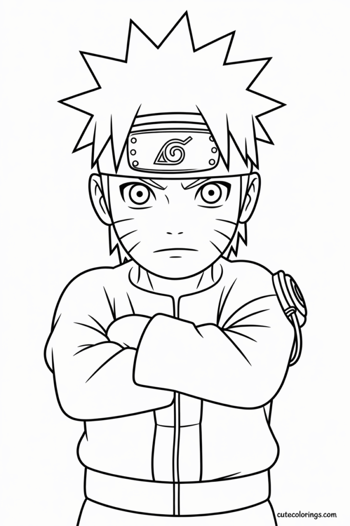 Naruto Uzumaki Serious Pose Coloring