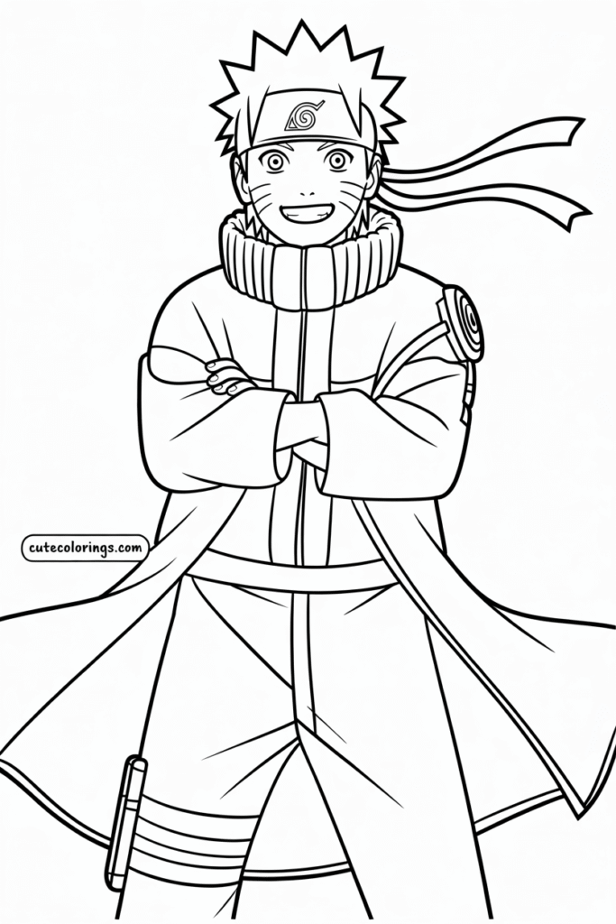 Naruto Uzumaki in Hokage Cloak Coloring