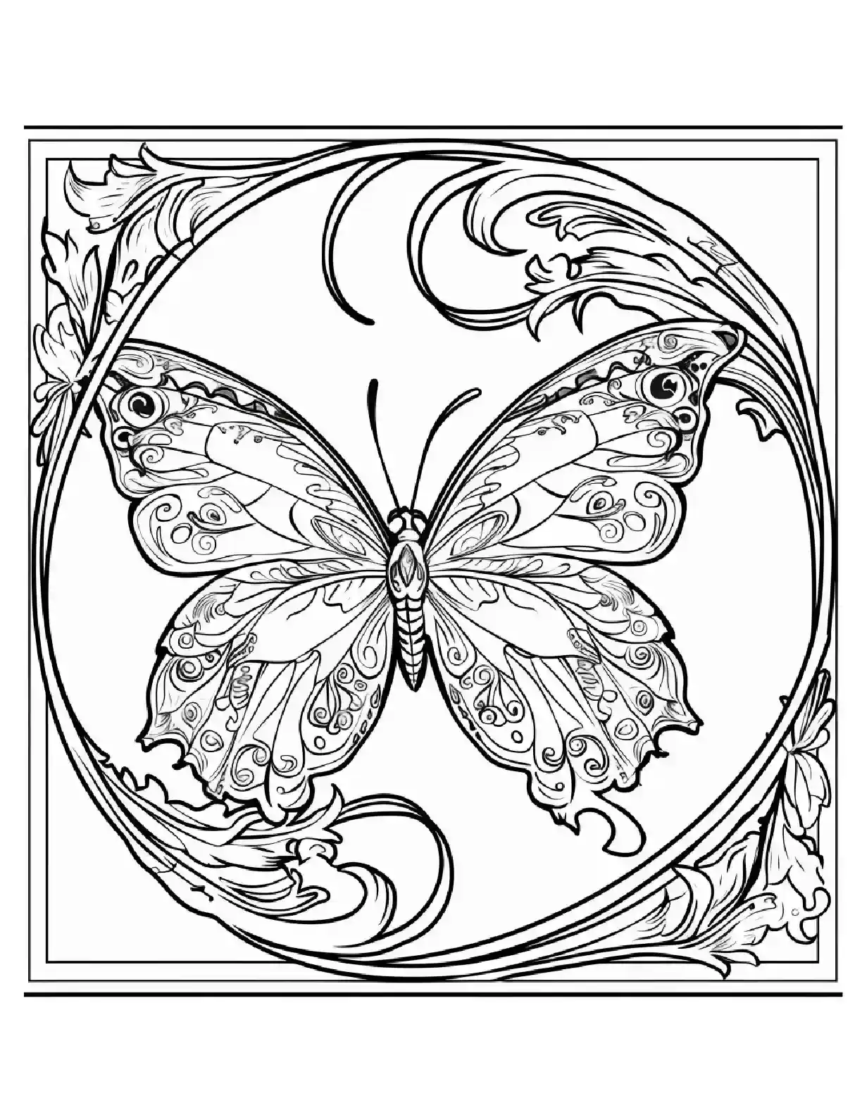 Ornate Butterfly in Decorative Frame