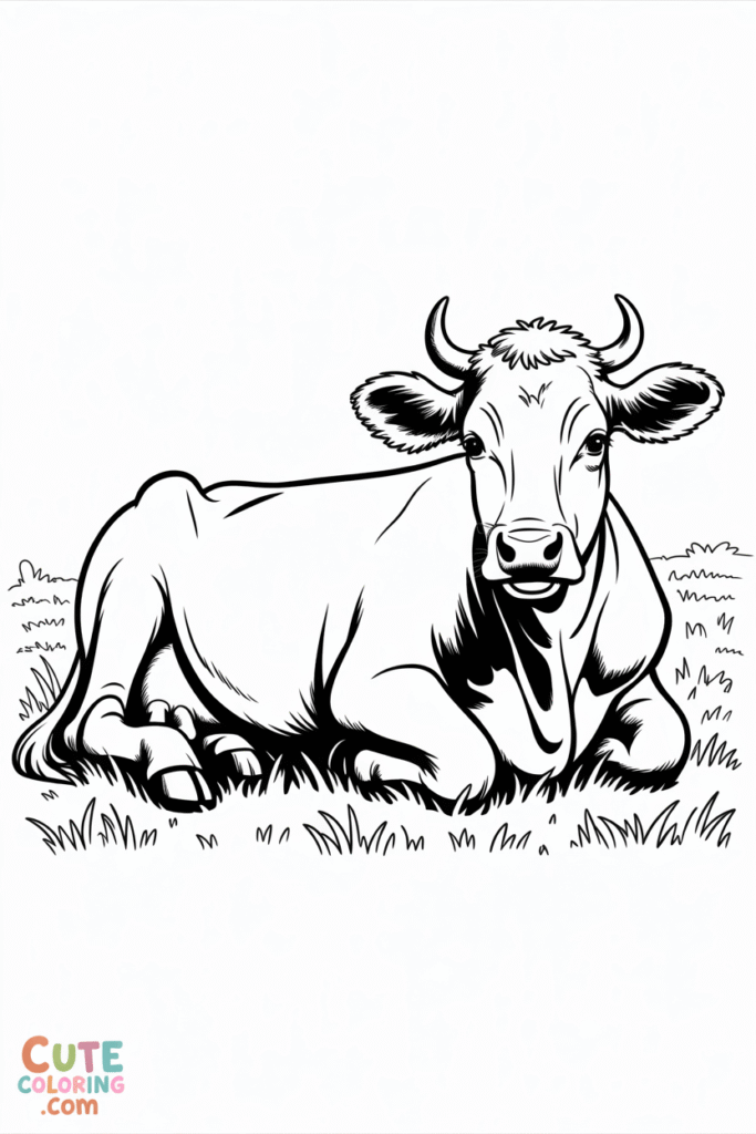 Peaceful Cow Lying Down Relaxing