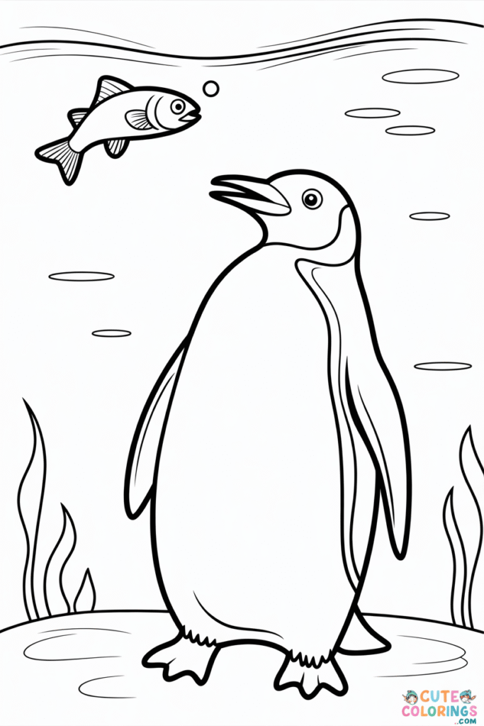 Penguin About to Catch Swimming Fish