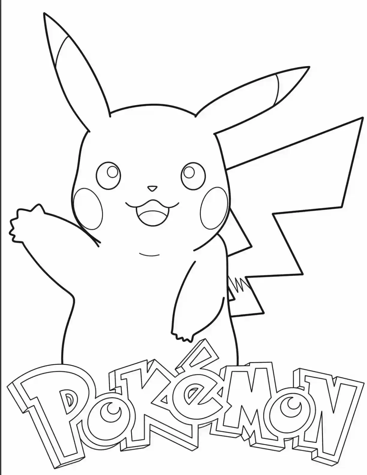Pikachu Classic Pokemon Coloring Page
