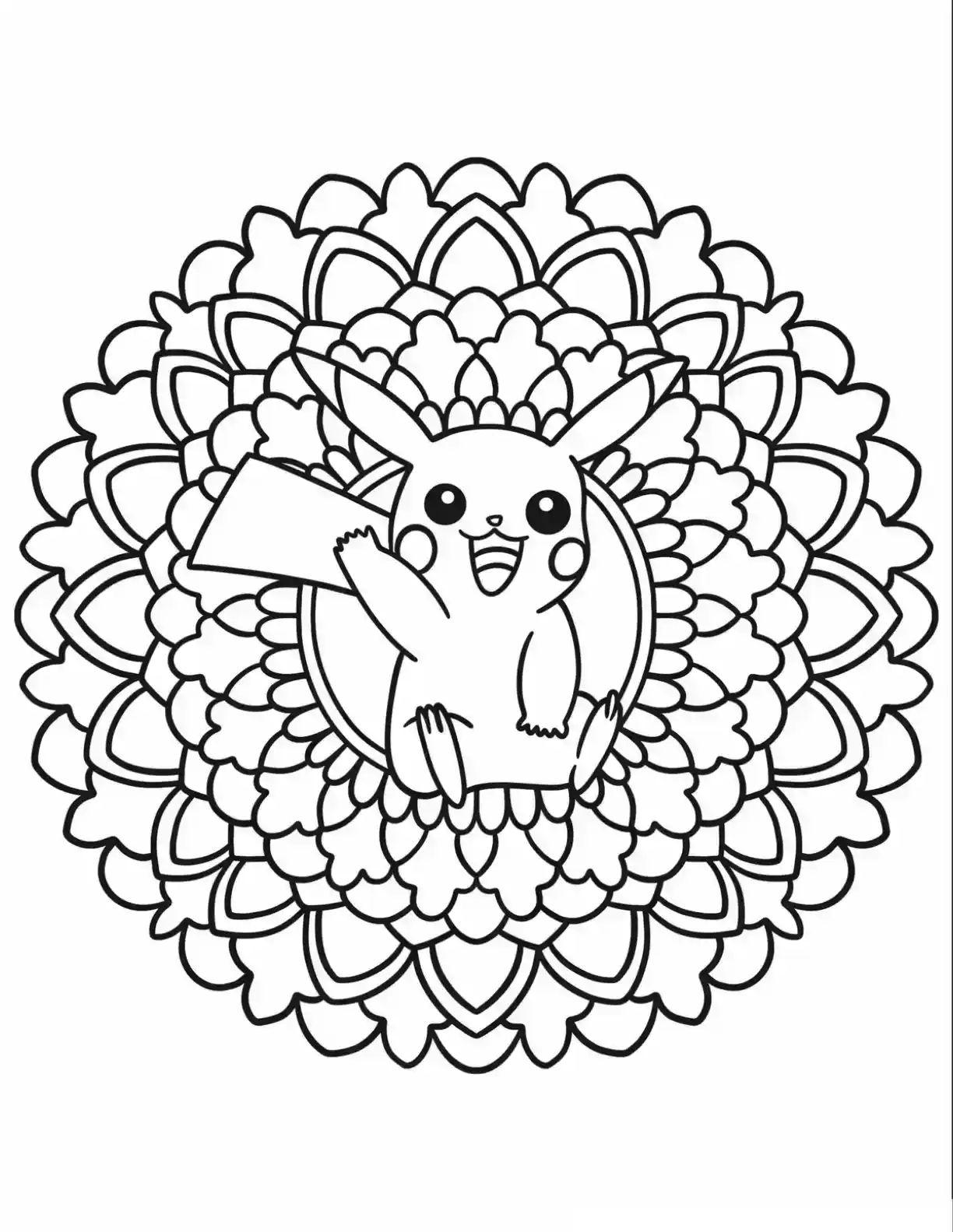 Pikachu Mandala Pokemon Coloring Page