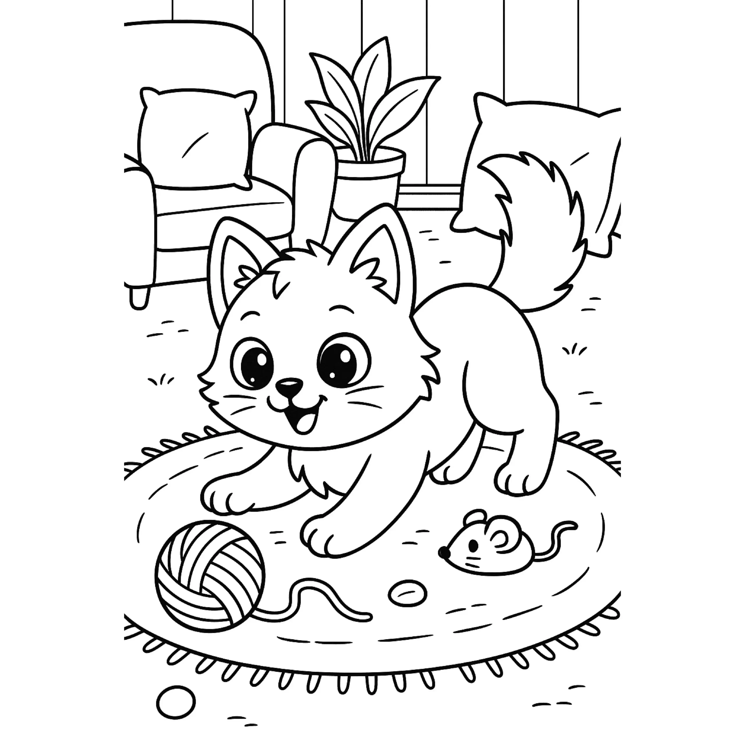 Playful Kitten Indoors