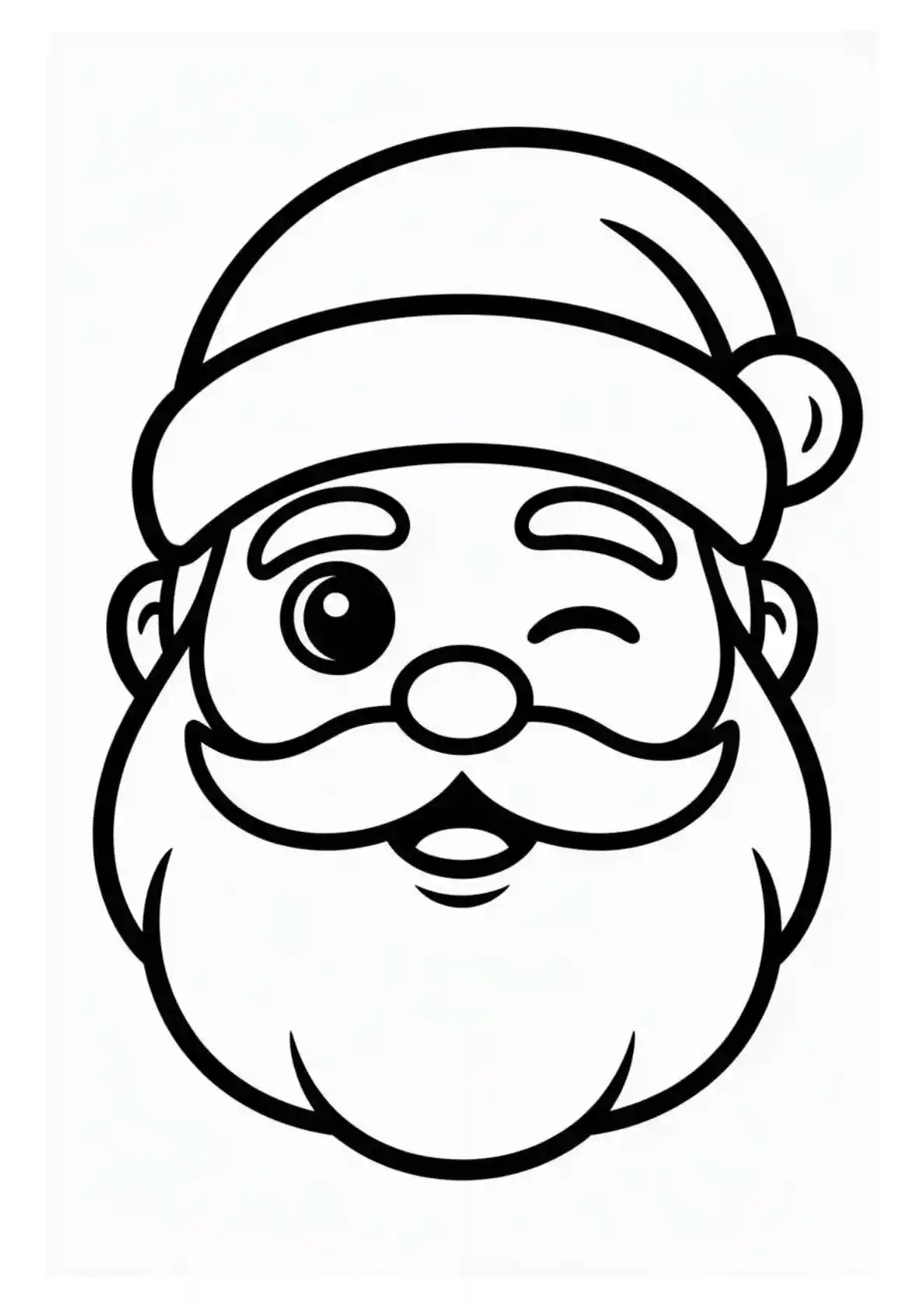 Playful Winking Santa Face