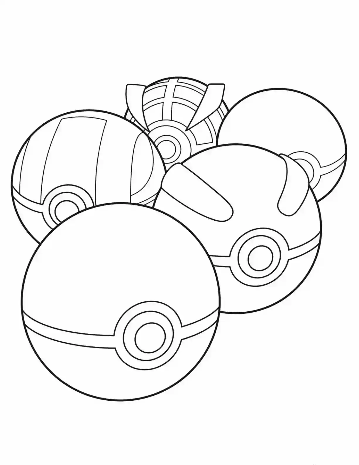 Pokeball Collection Pokemon Coloring Page