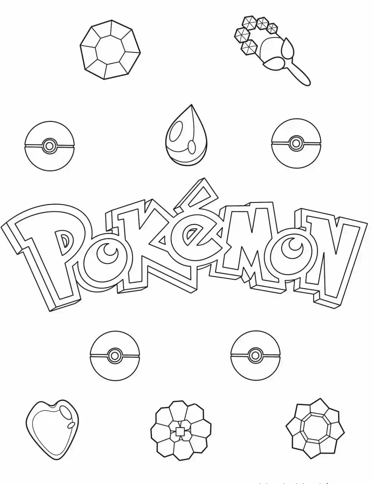 Pokemon Badges Coloring Page