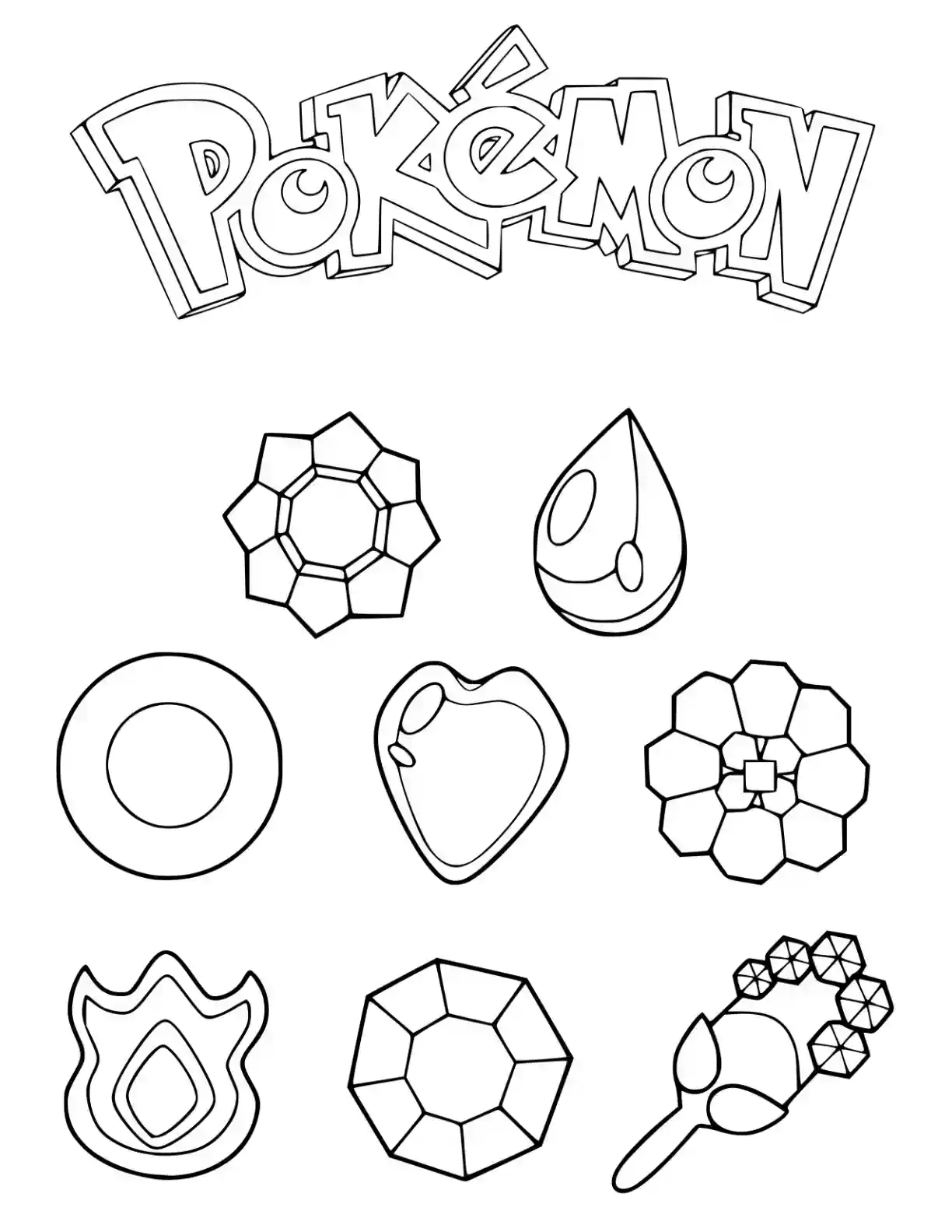 Pokemon Elements Pokemon Coloring Page