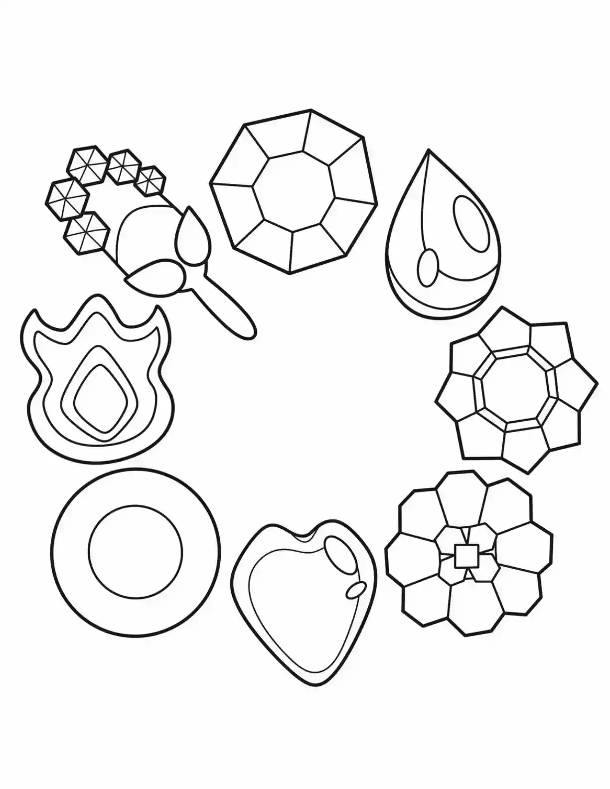 Pokemon Symbols Coloring Page