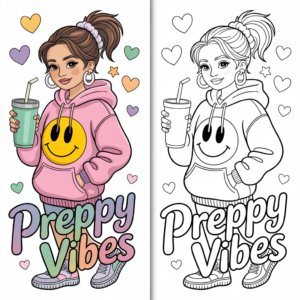 Preppy Coloring pages