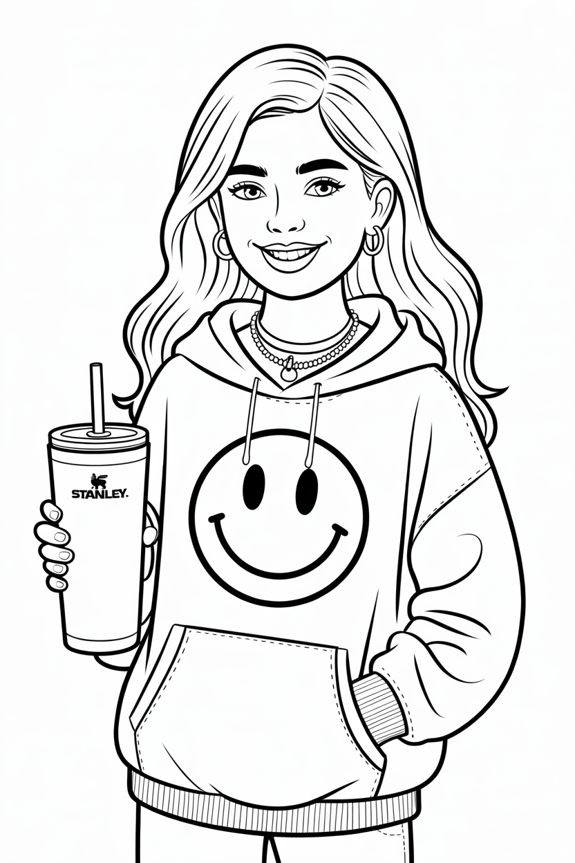 Preppy Stanley Girl Smiley Hoodie Page