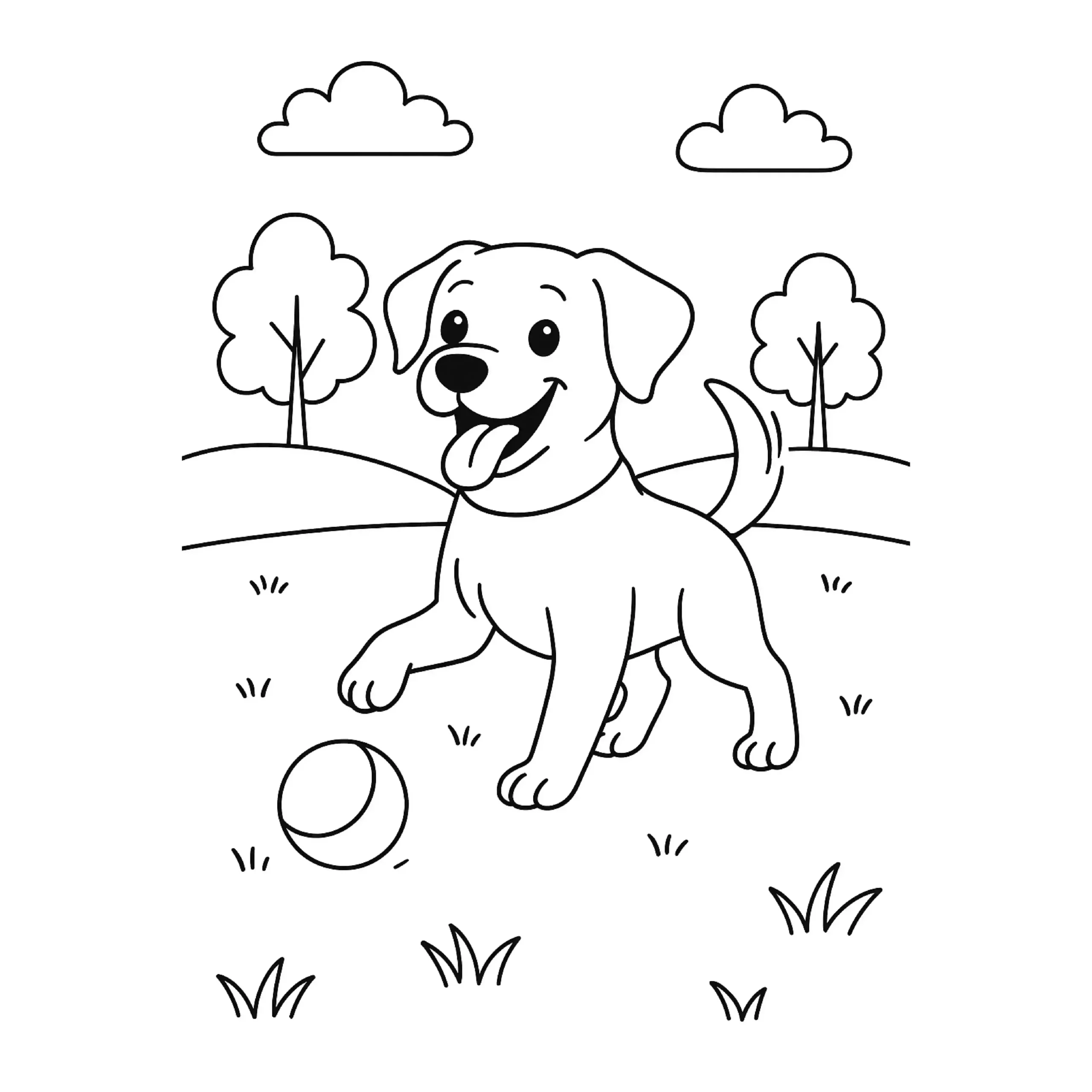 Puppy Playing in Park