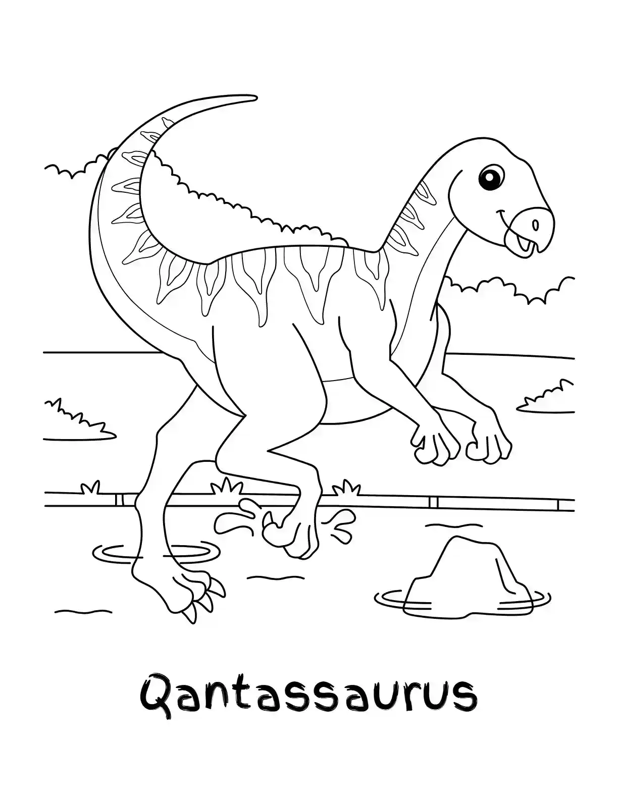 Qantassaurus Coloring Page