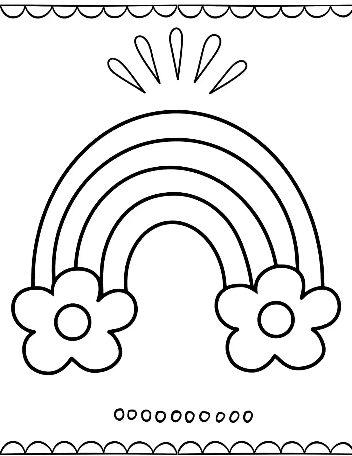 Rainbow Flower Coloring Page"
