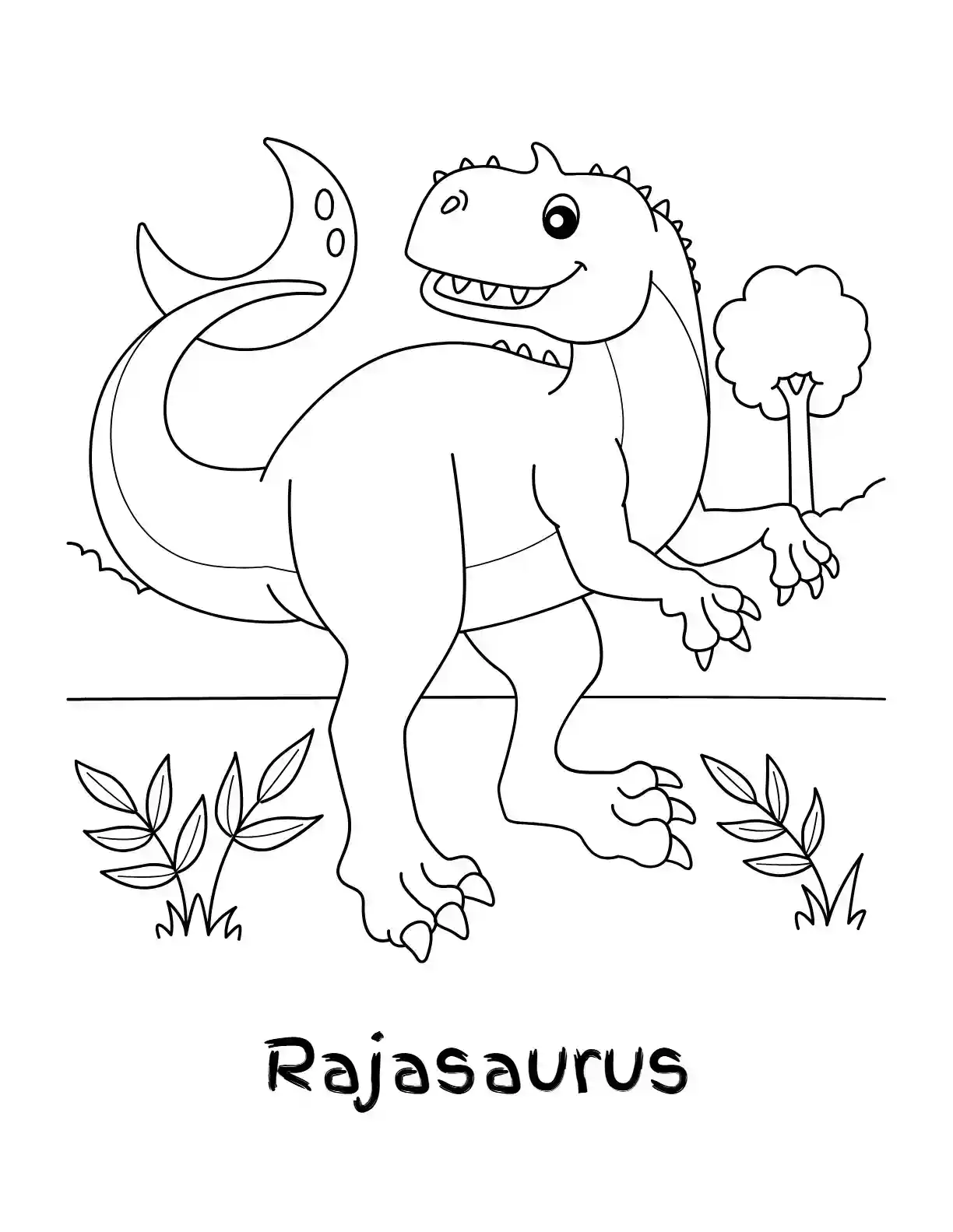 Rajasaurus Coloring Page
