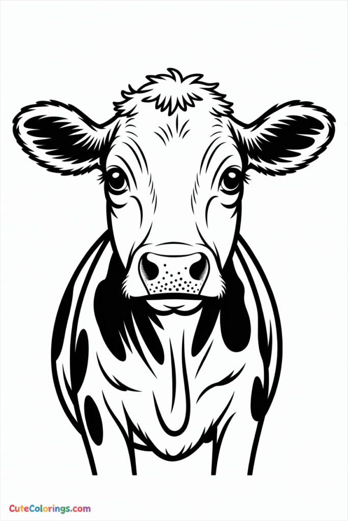 Realistic Holstein Cow Face Portrait