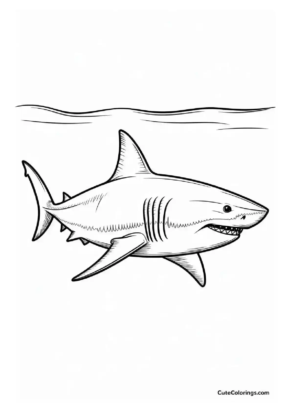 Realistic Shark Side Profile