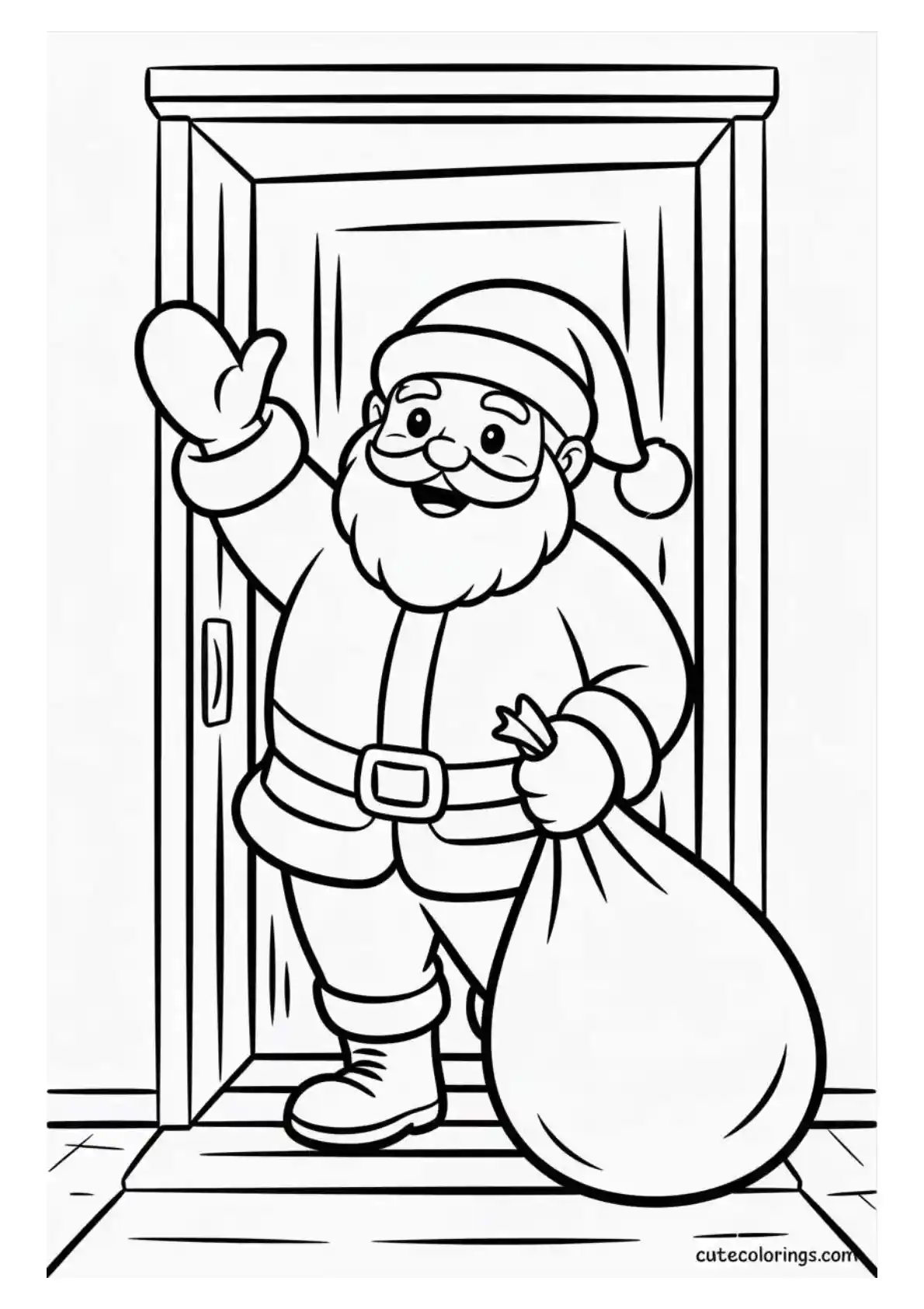 Santa Arriving at the Front Door