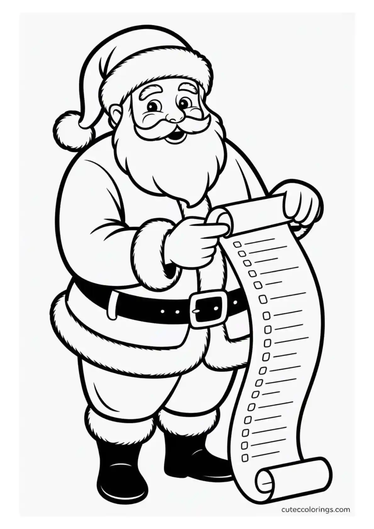 Santa Checking His Nice List Scroll