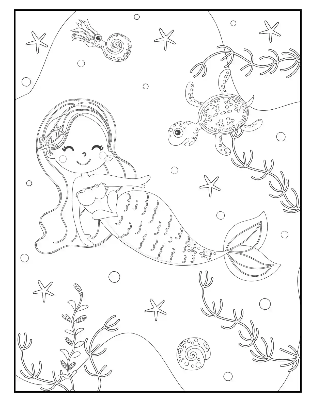 Seahorse Mermaid Friends 
