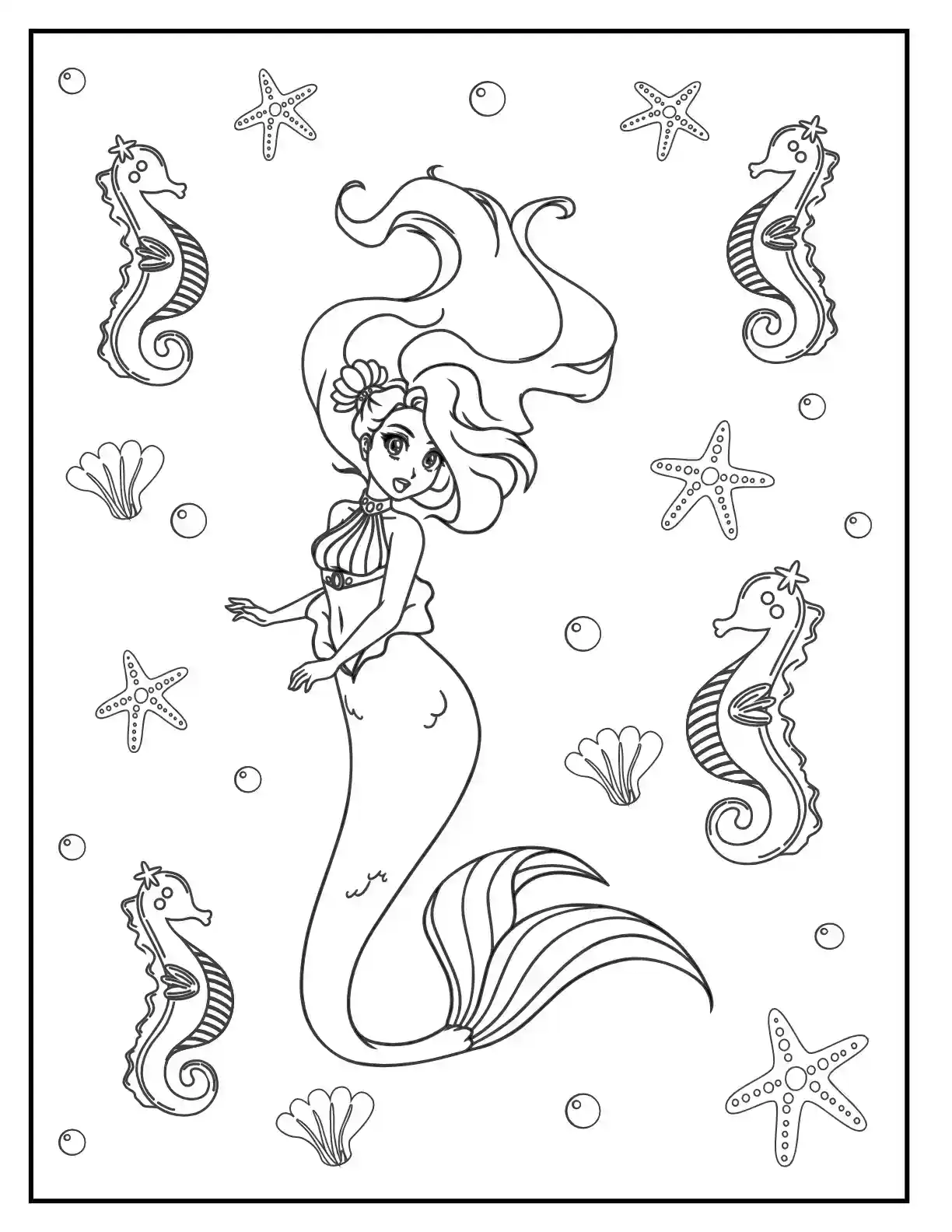 Seahorse Pattern Mermaid 