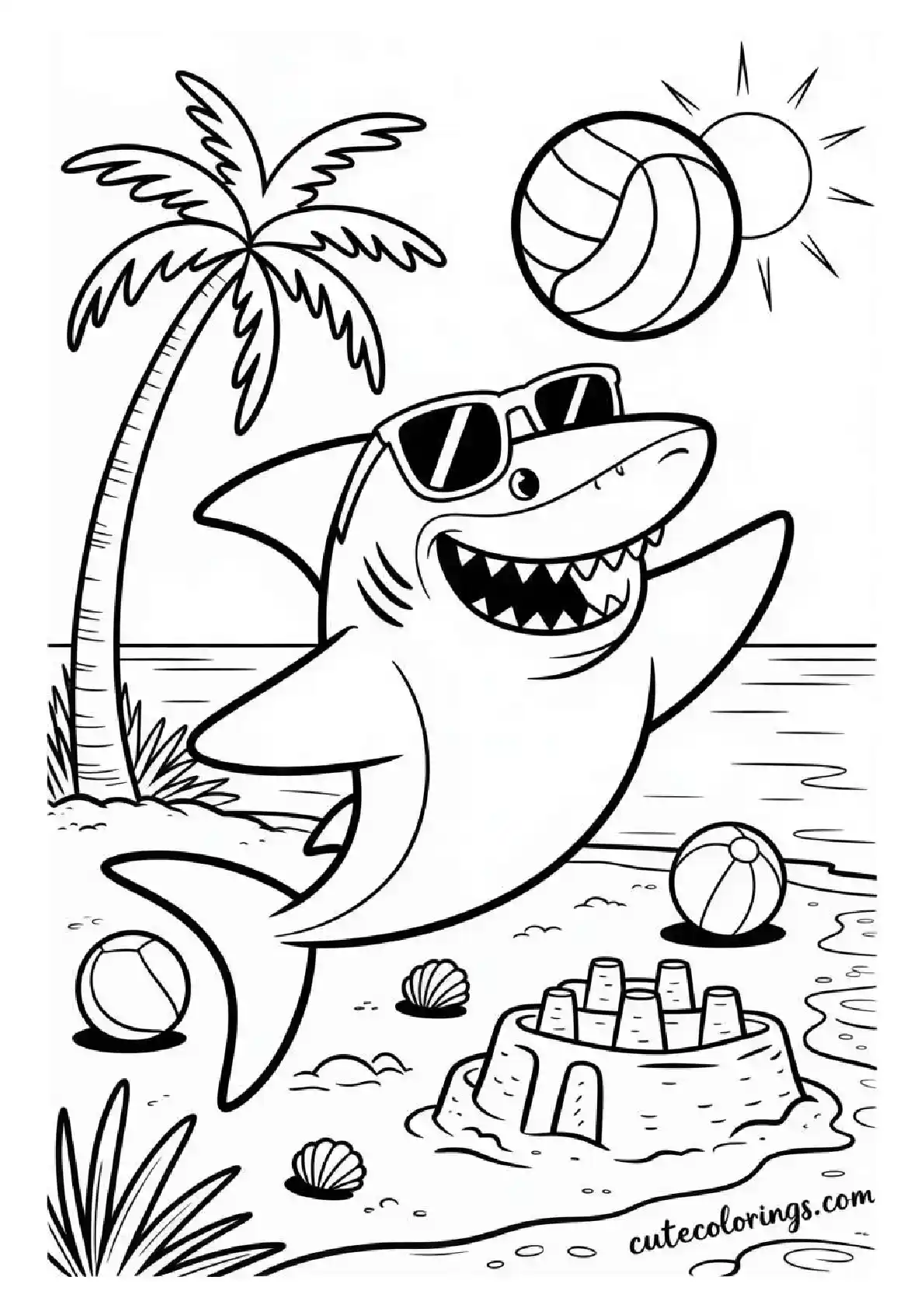 Shark Beach Volleyball Sports