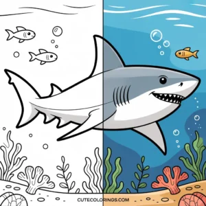 Preview of shark coloring pages