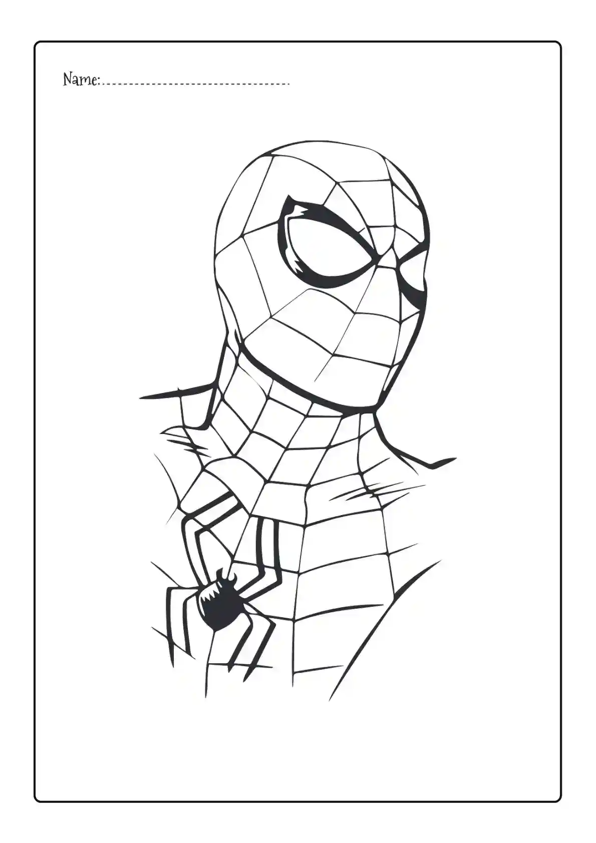 Side Spiderman Coloring Page