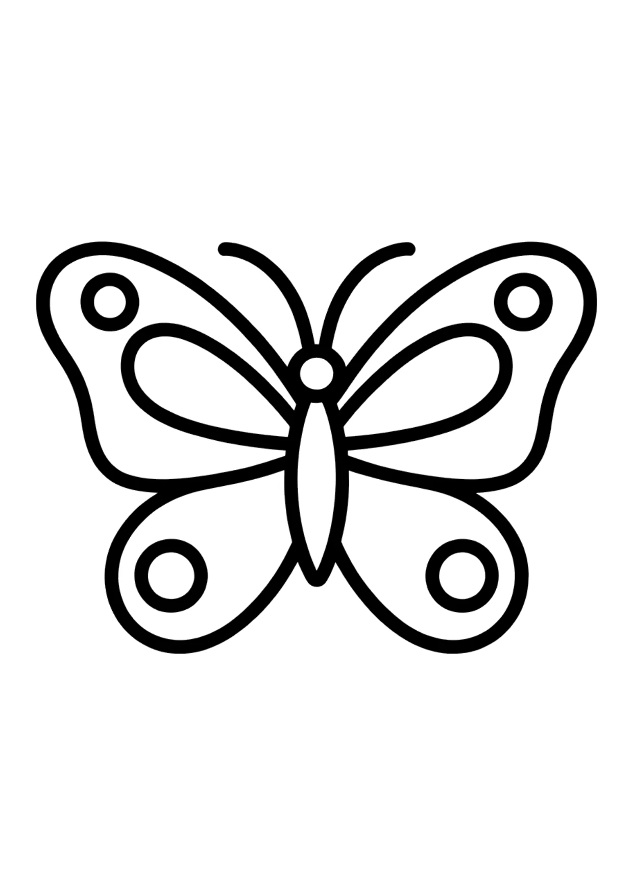 Coloriage facile d'un papillon simple aux grandes ailes