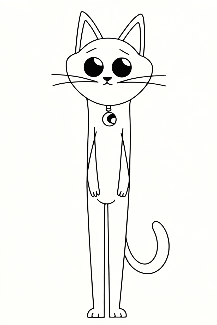 Simple CatNap Standing Tall Coloring