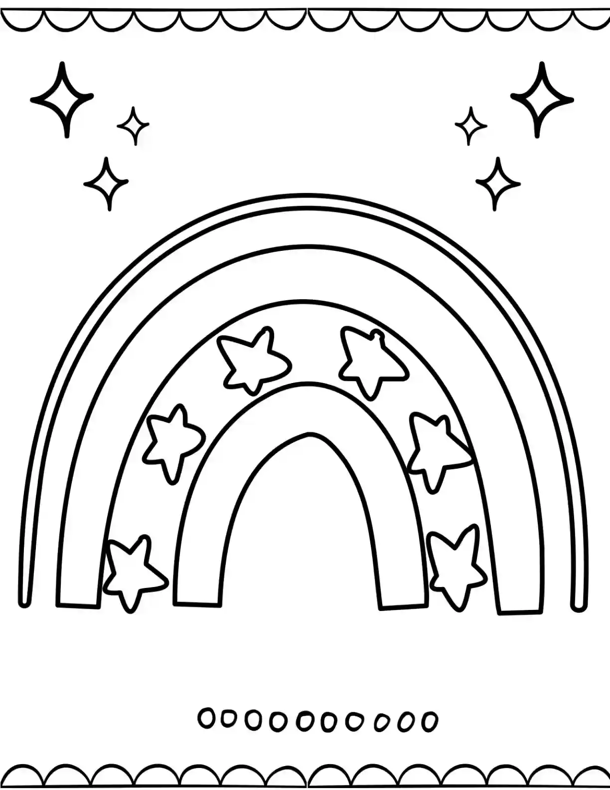 Simple Rainbow Coloring Page