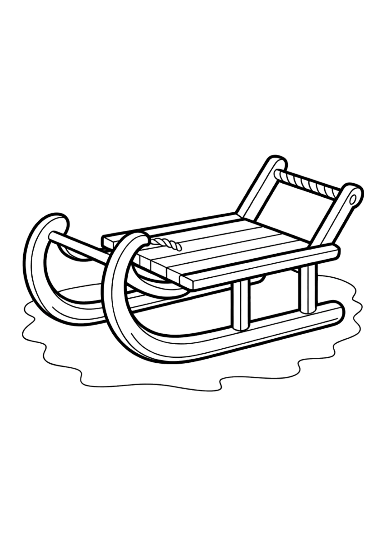Easy coloring page of a sled