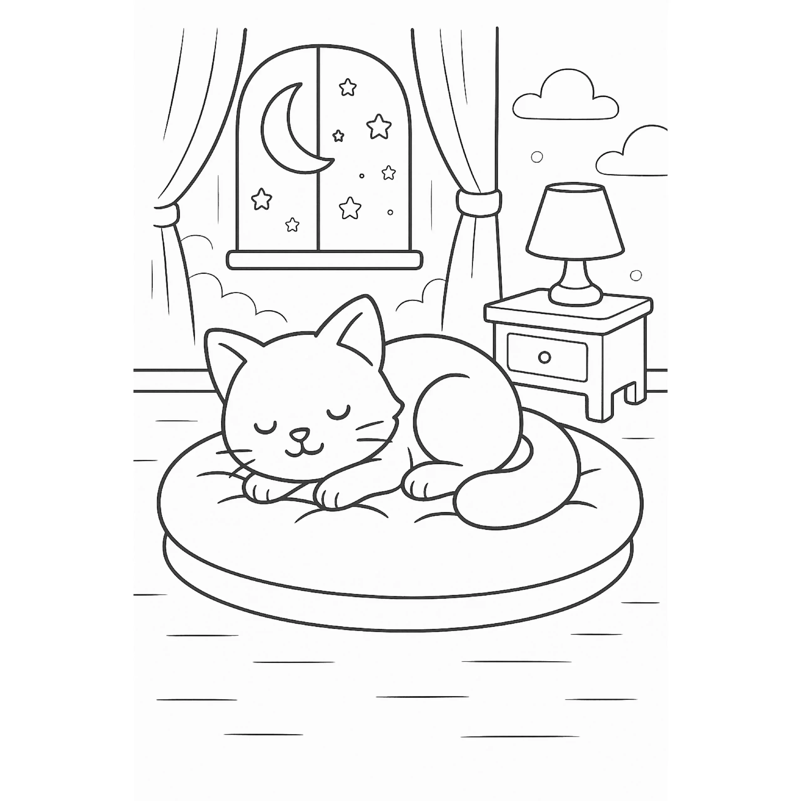 Sleepy Bedroom Cat