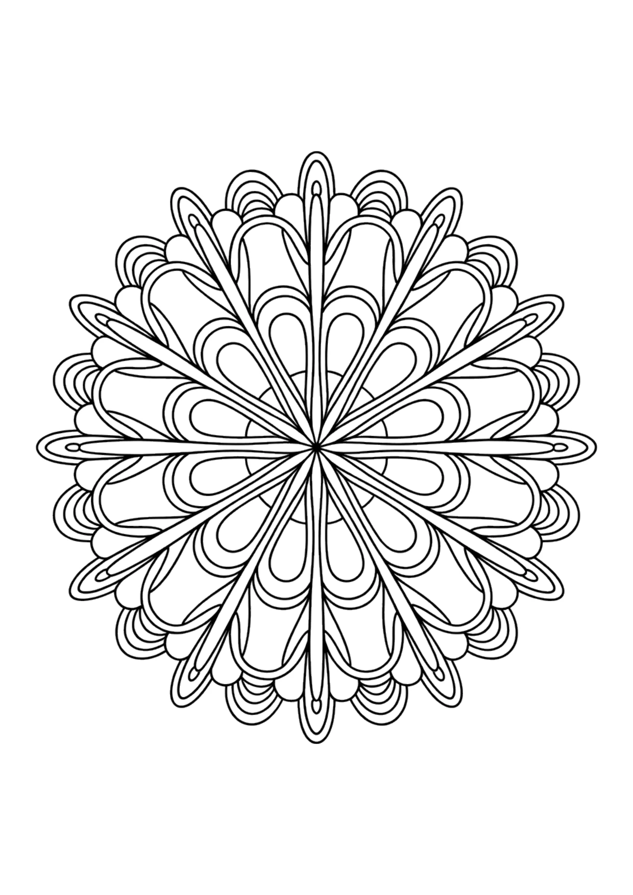 Detailed snowflake mandala coloring page