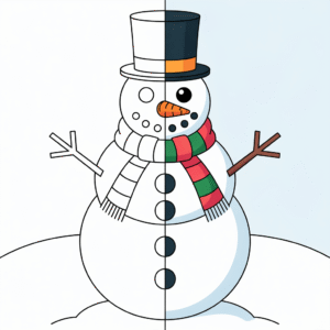 Prévia dos desenhos de boneco de neve para colorir