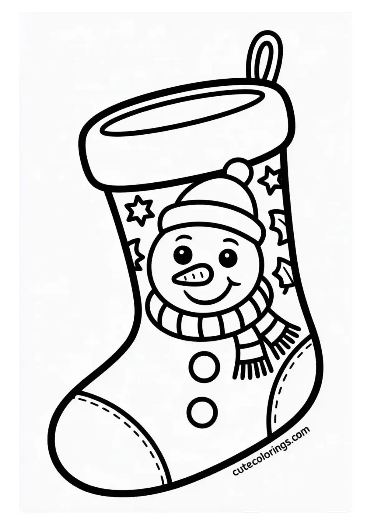 Snowman Stocking with Star Pattern