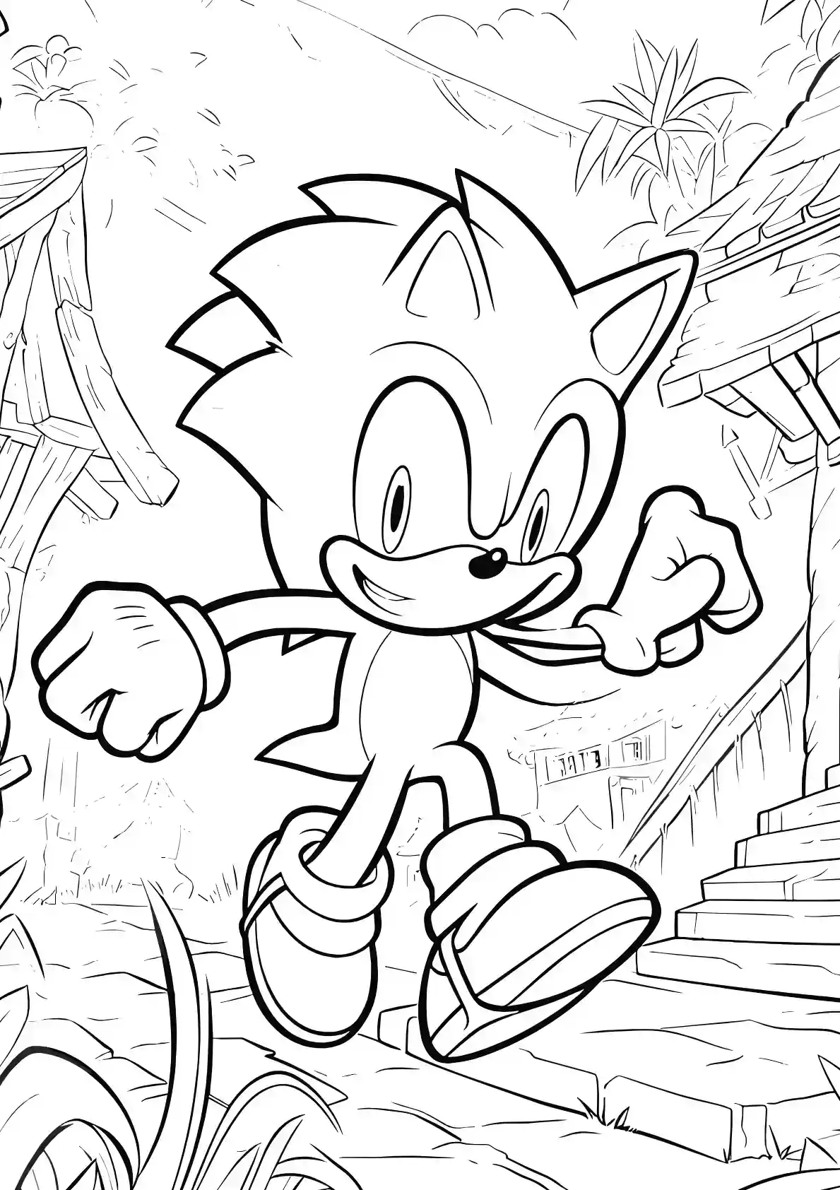 Sonic Adventure Running Sonic Coloring Page