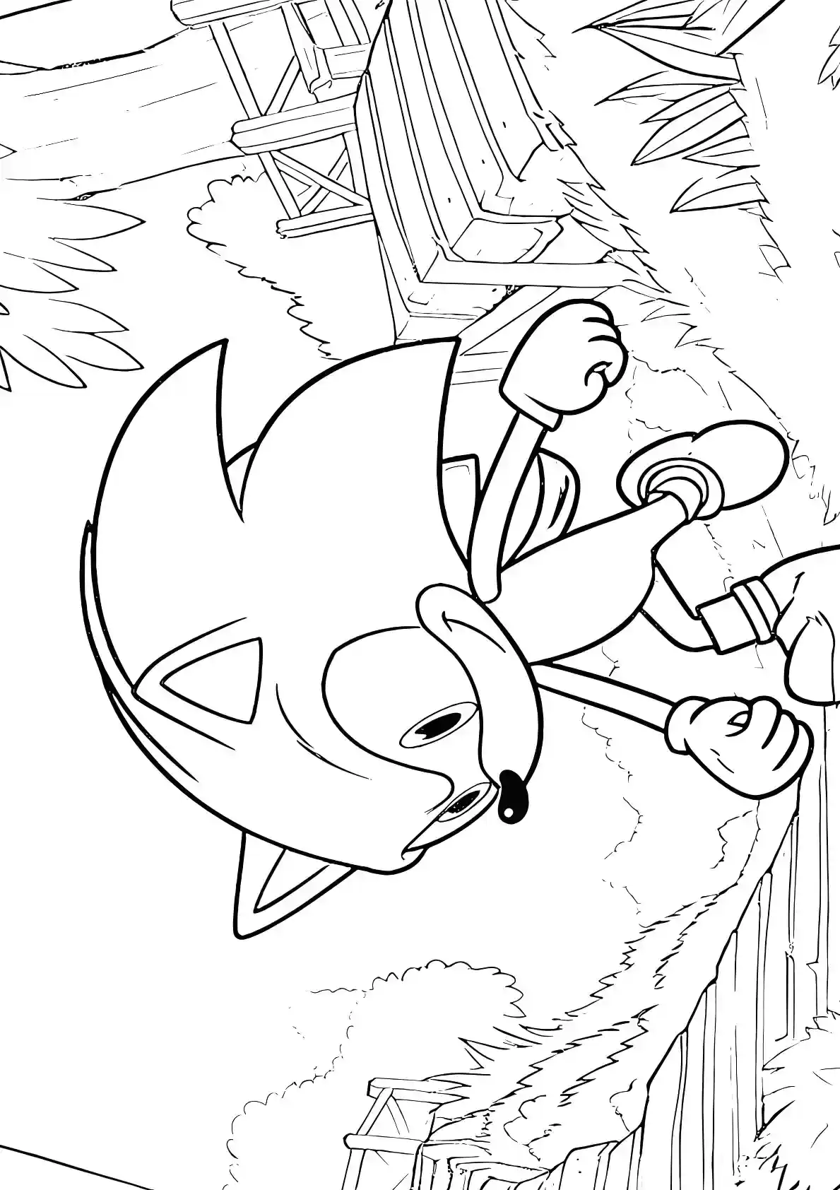 Sonic Grinding Sonic Coloring Pages