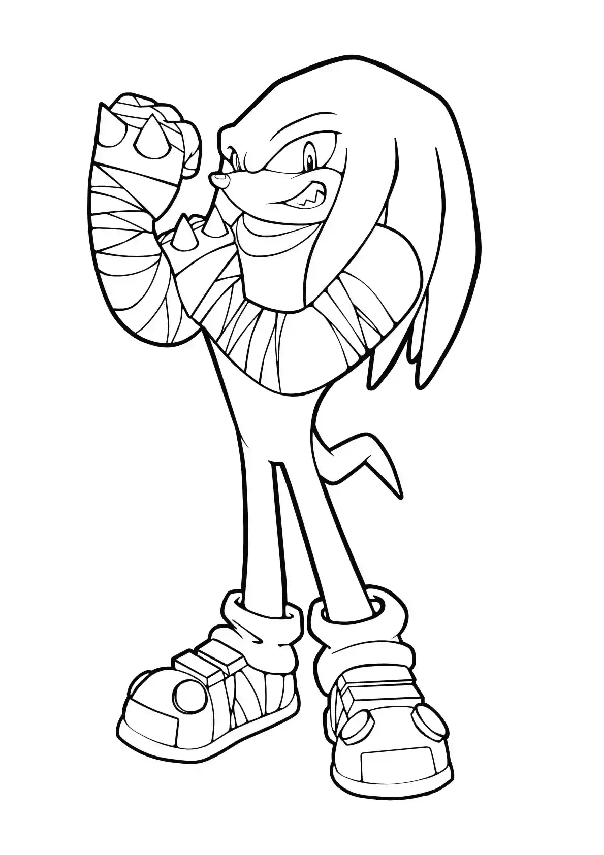 Sonic Knuckles Punch Sonic Coloring Pages