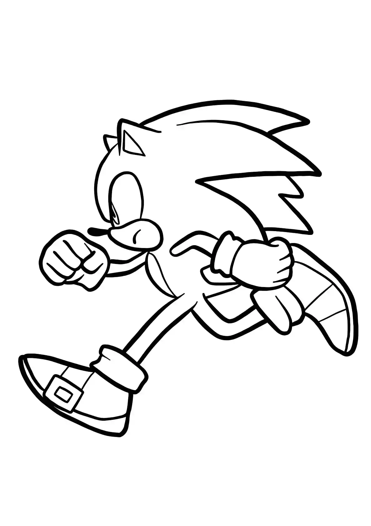 Sonic Running Fast Sonic Coloring Pages