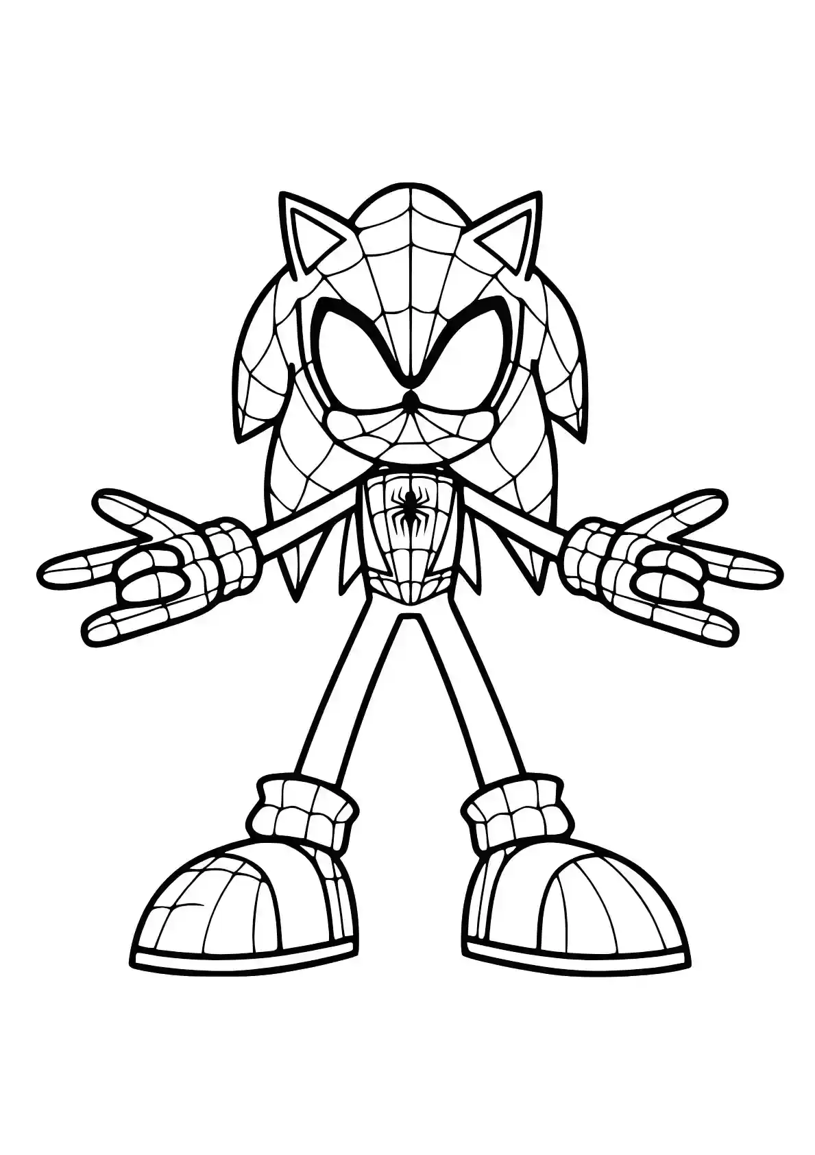 Sonic Spider Web Sonic Coloring Pages