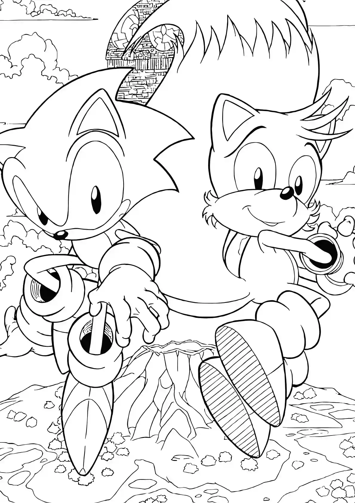 Sonic Tails Team Sonic Coloring Page