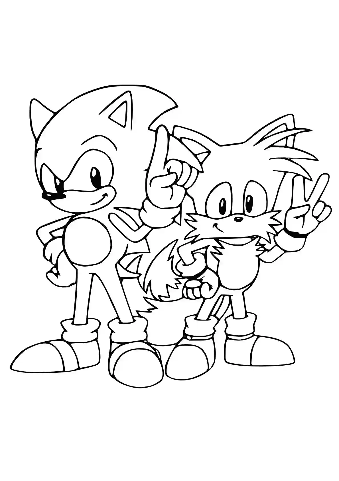 Sonic Tails Victory Sonic Coloring Page