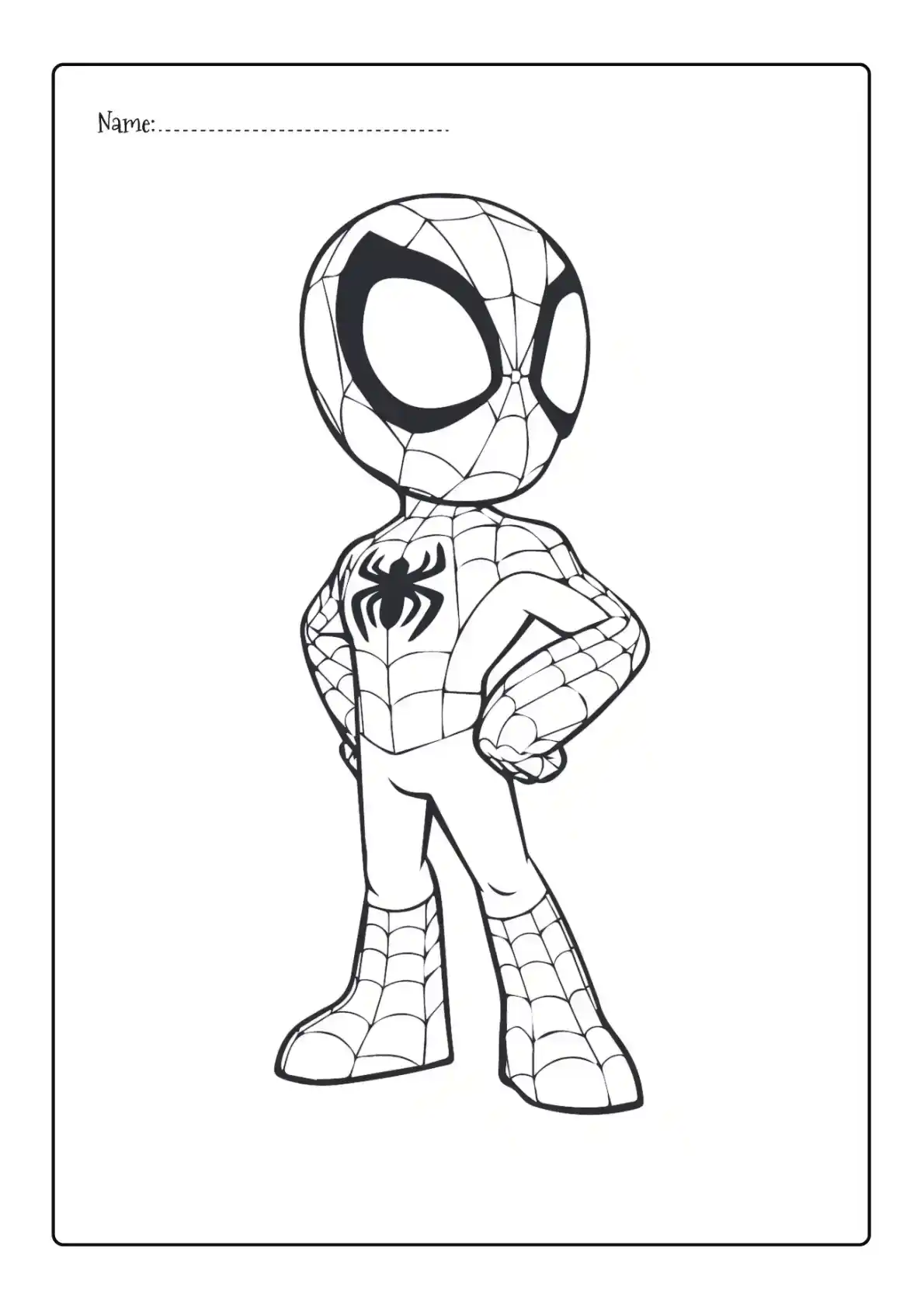 Spiderman standing Coloring Page