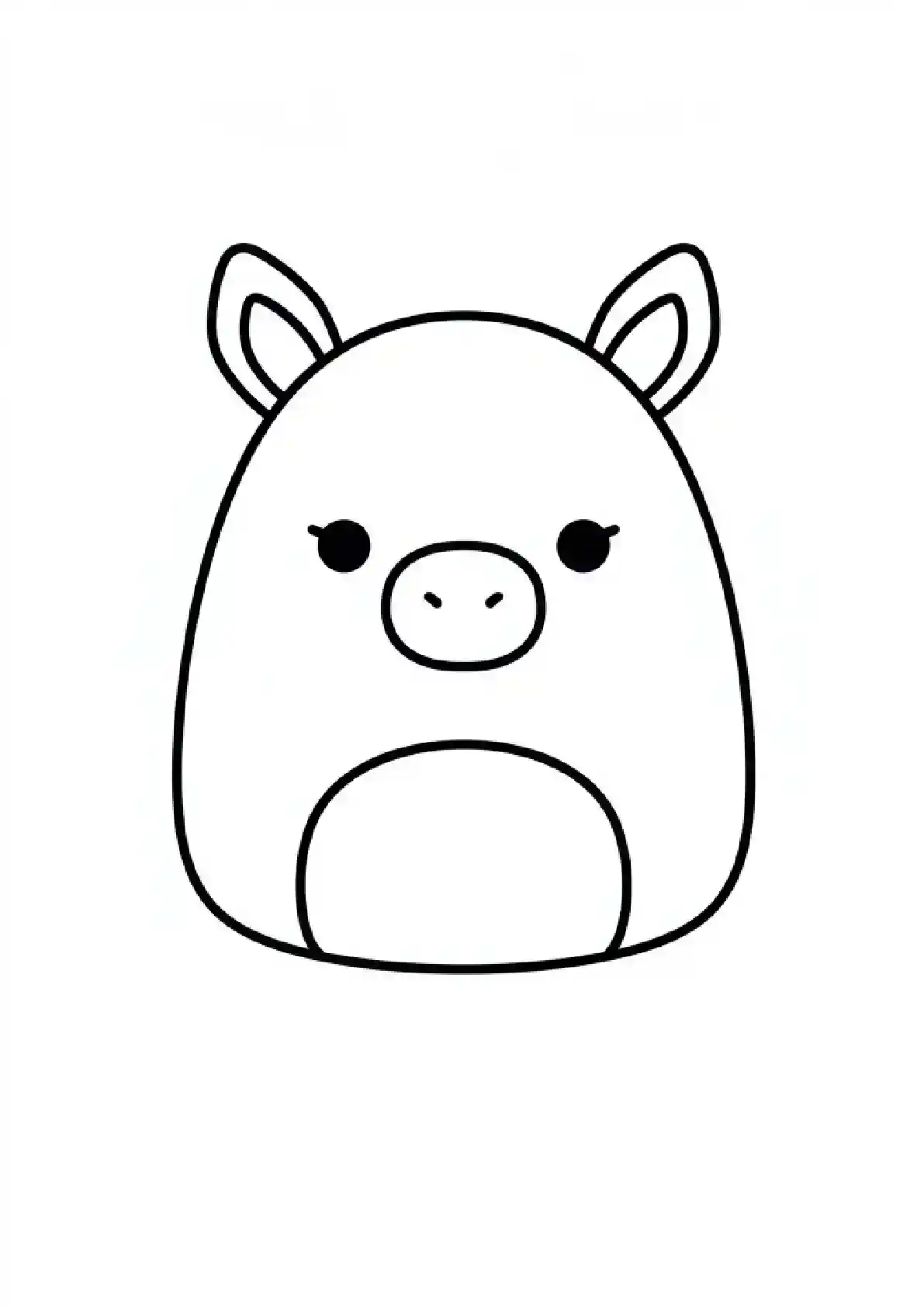 Squishmallow Pig with Curly Hair