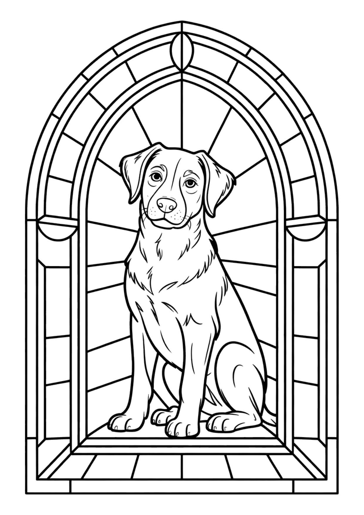 Coloriage de style vitrail d'un chien