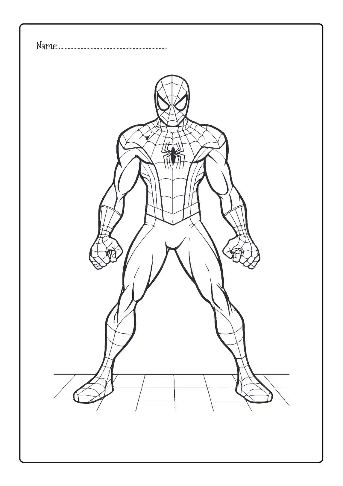 Stand Spiderman Coloring Page